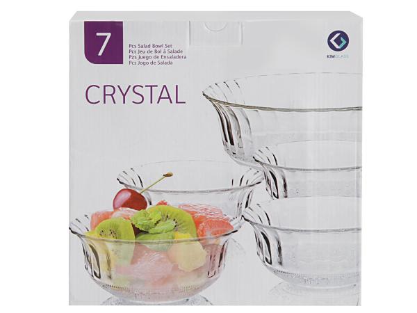 Saladeira de Vidro Redonda KIG Crystal - 7 Peças
