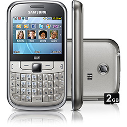 Samsung Ch@t 335 GOLD - GSM - C/ Teclado QWERTY, Wi-Fi, Acesso as Redes Sociais, Câmera Fotográfica de 2MP, Rádio FM ,MP3 Player e Cartão de Memória de 2GB