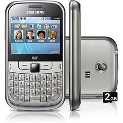 Tudo sobre 'Celular Samsung Ch@t 335 Prata Desbloqueado TIM QWERTY Wi-Fi Redes Sociais Câm 2MP Rádio FM MP3 2GB'