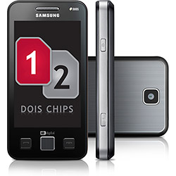 Celular Samsung DuosTV I6712, Desbloqueado, Cinza, Dual Chip, Câmera 3.2MP, Wi-fi, Memória Interna 30MB e Cartão 2GB