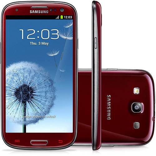 Tudo sobre 'Samsung Galaxy S III I9300 Garnet Red 16GB Android 4.0 - Câmera 8MP 3G Wi-Fi GPS'