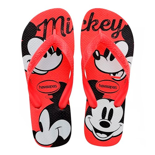 Sandálias Havaianas Disney Top Vermelha Mickey Tamanho 33/34 com 1 Par