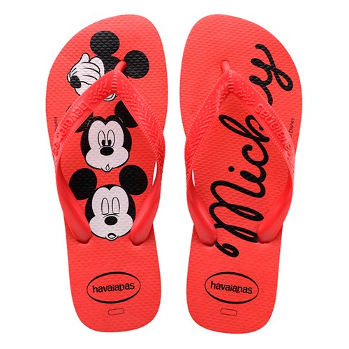 Sandálias Havaianas Top Disney Mickey Vermelho Rubi Tamanho 33/34 com 1 Par