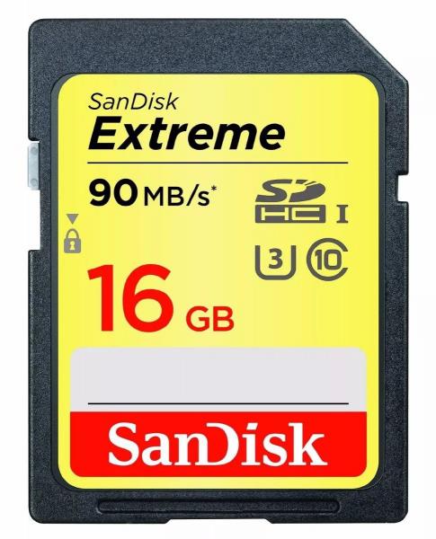 SANDISK EXTREME SDHC Classe10 90mb/s 16gb SD FULL HD 3D 600X