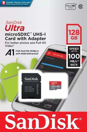 Sandisk Ultra 128gb Micro 100mb/s A1 Lacrado + Adptador