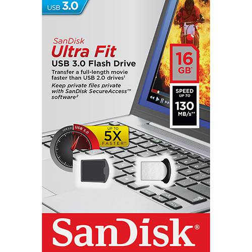 Sandisk Ultra Fit Usb 3.0 - 16gb