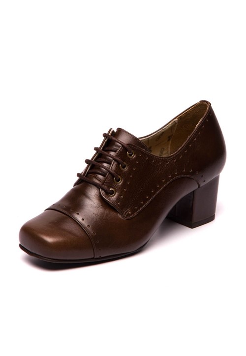 Sapato Oxford Marrom Feminino - Chocolate / Taupe 7305