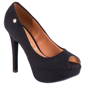 Sapato Scarpin Vizzano Camurça Flex Meia Pata Feminino - 34 - PRETO