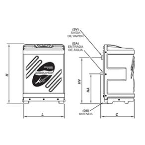 Sauna Úmida Gerador de Vapor 6 Kw Compact Line Inox 220V Bif. Até 6 M3