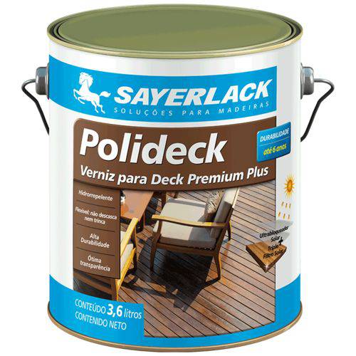 Sayerlack Polideck Semibrilho Natural -verniz P/ Deck