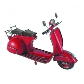 Scooter Decorativo de Metal 34X15X21Cm - Vermelho