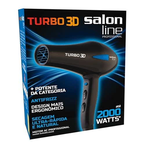Secador de Cabelo Salon Line Turbo 3D Até 2000W 127V