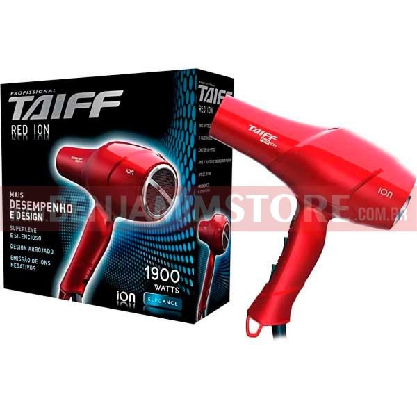 Secador de Cabelo Taiff Red Ion Profissional Vermelho 1900w 127v ou 230 V