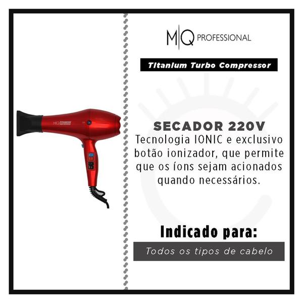 Secador de Cabelo Turbo Compressor Vermelho MQ Hair - 220v