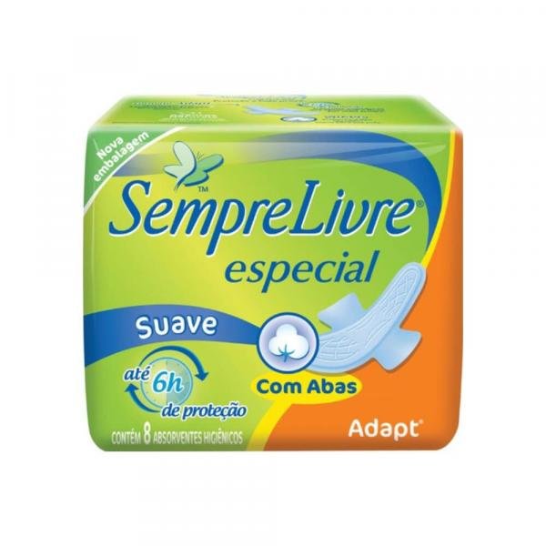 Sempre LivreAdapt Suave Absorventes C/ Abas C/8