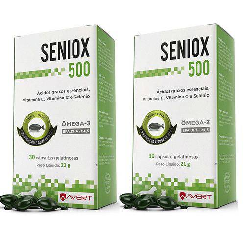 Seniox 500 Suplemento Avert 30 Capsulas. Combo com 02 Unidades
