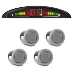 Sensor de Estacionamento (Ré) Prata -4 Sensores -Display Led -Sinal Sonoro