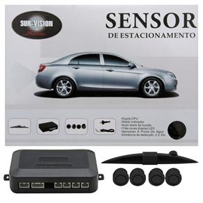 Sensor P/ Estacionar Sur-Vision C/ 4 Sensores Sonoros e Visor 6508 - Preto
