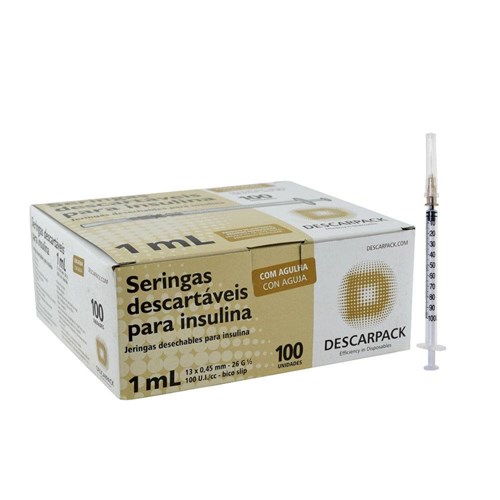 Seringa C/ Agulha Insulina 1ml Descarpack