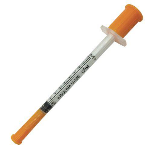 Seringa de Insulina 1ml Agulha 8x0,30mm Tkl