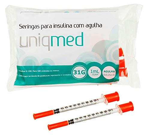 Seringa Descartável Insulina 1ml Ag 6X0.25 10un