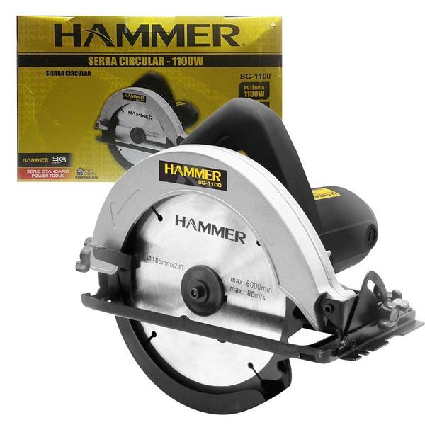Serra Circular Hammer 100% Rolamentada 1100w Sc1100 - 220v