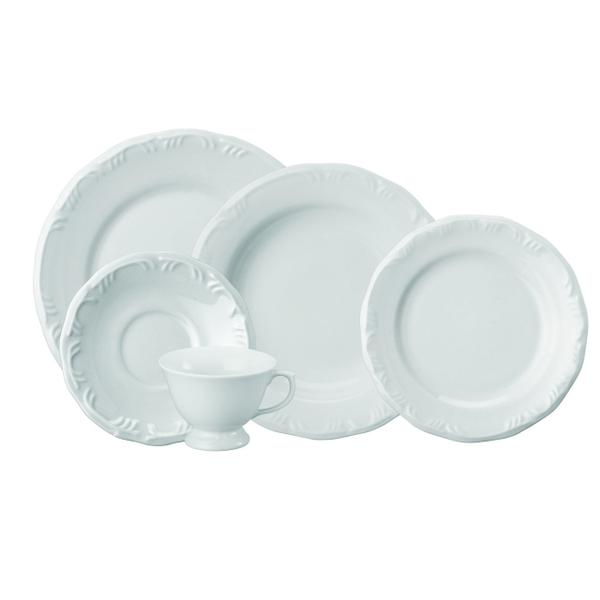 Serviço de Jantar e Chá 30 Pçs Porcelana - Pomerode Branco Schmidt - Porcelana Schmidt