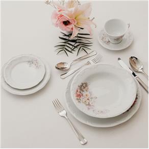 Serviço de Jantar e Chá em Porcelana 30 Peças - Eterna - Branco