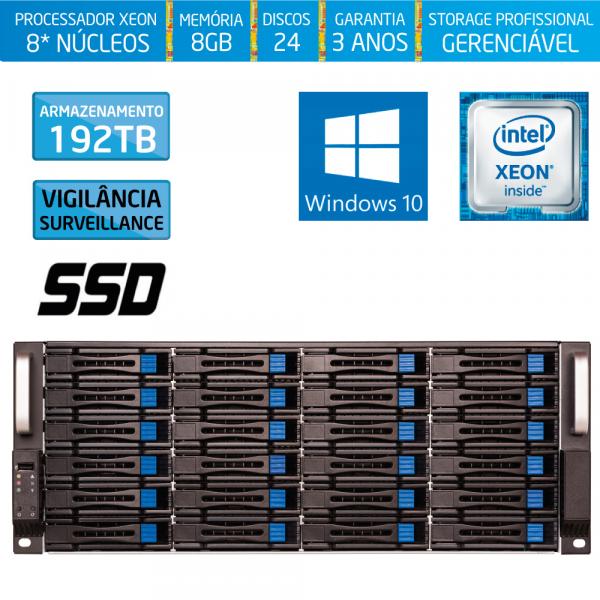 Servidor-Storage Silix X1200H24 V6 Intel Xeon 3.5 Ghz / 8GB / SSD / 192TB Vigilância / RAID / Win 10