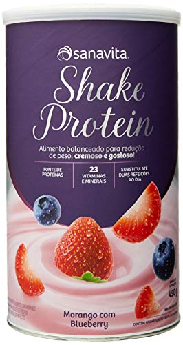 Shake Protein - 450g Morango com Blueberry - Sanavita, Sanavita