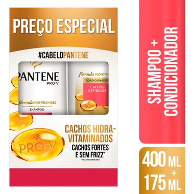 Shampoo 400ml + Condicionador 175ml Pantene Cachos Hidra-Vitaminados