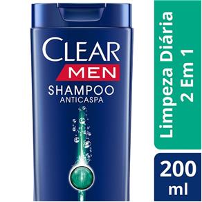 Shampoo Anticaspa Clear Men 2 em 1 Limpeza Diária - 200ml