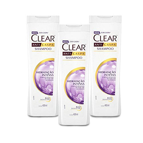 Shampoo Anticaspa Hidratação Intensa Clear 400ml - 3 Un