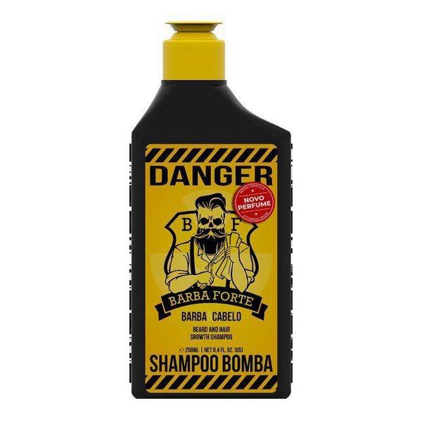 Shampoo Bomba Danger Barba e Cabelo Barba Forte 250ml