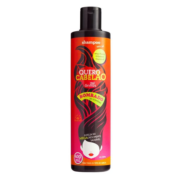 Shampoo Bombado de Vitaminas Quero Cabelão Griffus 400ml