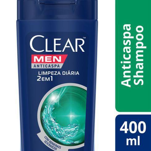 Shampoo Clear Anti-Caspa Limpeza Diária 2 em 1 Leve 400ml Pague 330ml