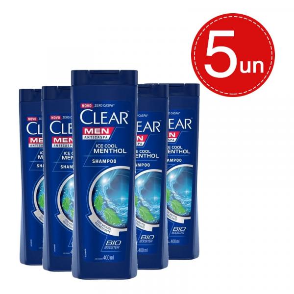 Shampoo Clear Anticaspa Ice Cool Menthol 400Ml Leve 5 Pague 3