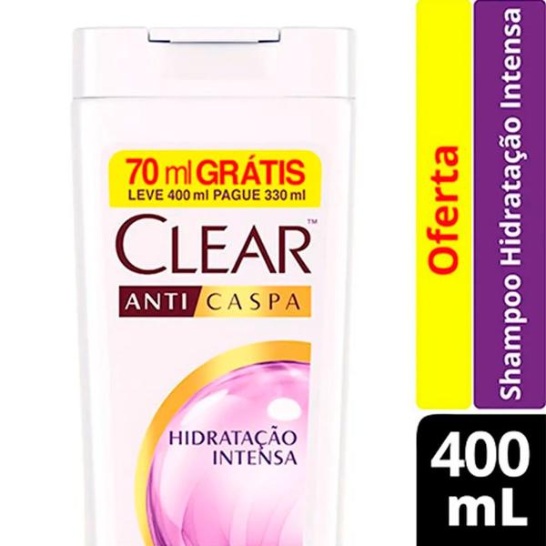 Shampoo Clear Hidratação Intensa Leve 400ml Pague 330ml