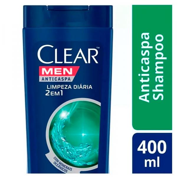 Shampoo Clear Men Anticaspa Limpeza Diária 2 em 1 - 400ml