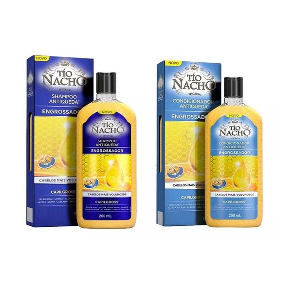 Shampoo + Condicionador + Spray Tio Nacho Engrossador 200ml