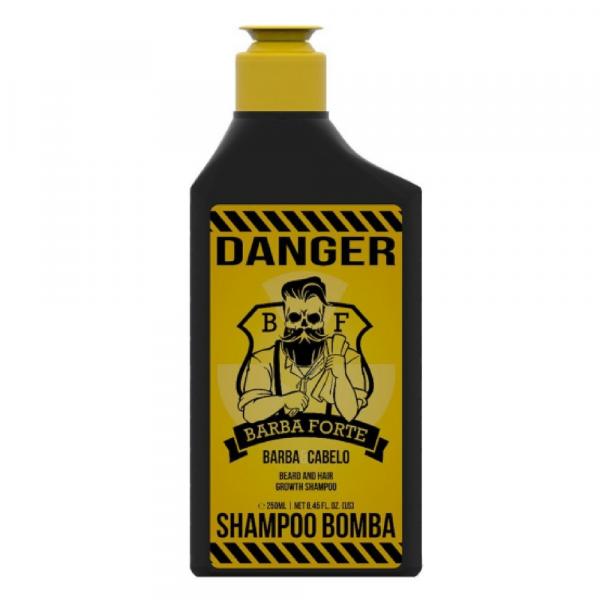 Shampoo Danger Bomba para Barba e Cabelo 250ml Barba Forte