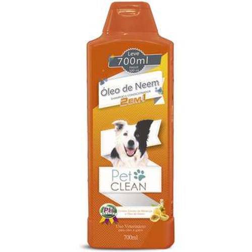 Shampoo e Condicionador Pet Clean 2 em 1 Óleo de Neem - 700ml