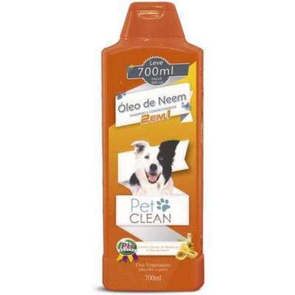 Shampoo e Condicionador Pet Clean 2 em 1 Óleo de Neem 700ml