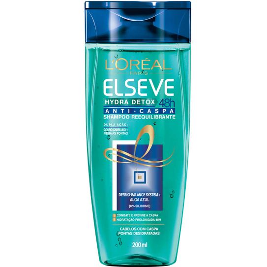 Shampoo Elseve Hydra Detox 48h Anticaspa 200ml