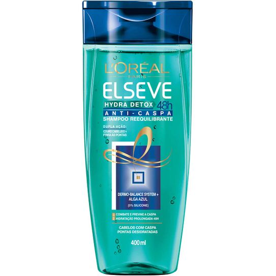 Shampoo Elseve Hydra Detox 48h Anticaspa 400ml