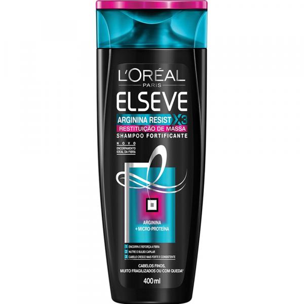 Kit com 1 Shampoo Elseve L Oréal Paris Arginina Resist X3 Restituição de Massa 400ml