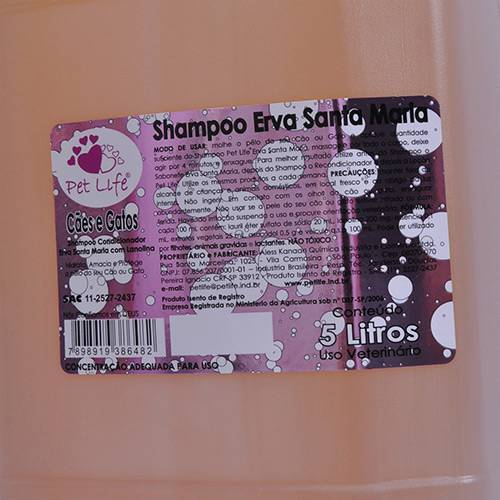 Tudo sobre 'Shampoo Erva Sta Maria 5 Litros - Pet Life'
