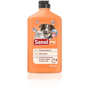 Shampoo para Cães e Gatos Sanol Neutro 500 Ml