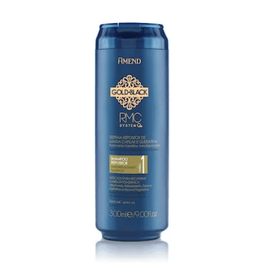 Shampoo Repositor de Massa Capilar e Queratina Gold Black Amend - 300M...