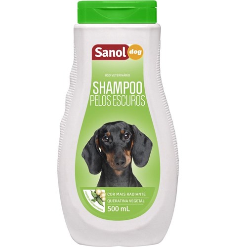 Shampoo Sanol Dog para Cães de Pelos Escuros - 500Ml